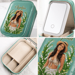 Personalized Adjustable LED Birth Flower Jewelery Box with Photo and Name Birthday Wedding Gift for Women Bride 8