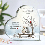 Personalised They Walk Beside Us Snow Stone Figure Heart-Shaped Acrylic Plaque with Name and Year Desk Decor Memorial Gift for Friend Family 1