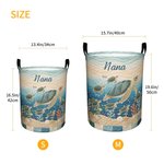 Personalized 1-10 Sea Turtles Large Capacity Storage Laundry Basket with Names Room Decor Birthday Gift for Sea Turtle Lovers Kids