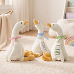 Personalised Plaid Ribbon Bow Embroidered Name Cute Baby Goose Plush Toys Nursery Decor Baby Shower Birthday Gift for Baby Kids 3
