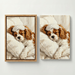 Maschere per dormire personalizzate in stile pittura a olio, stampe su tela con foto di animali domestici che dormono e nome: decorazioni per la casa, regali di Natale e di compleanno per i proprietari di animali domestici