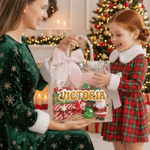 Gepersonaliseerde, doorzichtige cadeauzak met kerstthema, voorzien van naam en lint – kerstcadeau voor kinderen, vrouwen en beste vriendinnen 3