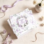 Juego de 20 tarjetas personalizadas con iniciales y motivos florales en acuarela de estilo vintage, con sobre incluido. Regalo de cumpleaños o boda para mujeres 8