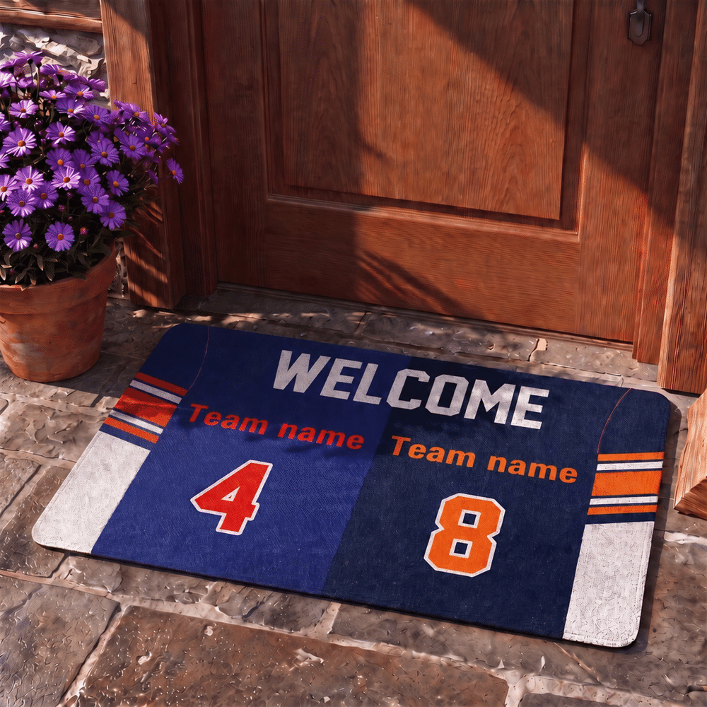 Alfombrilla antideslizante personalizada con diseño de camiseta de fútbol «House Divided», con nombre y número. Regalo para el día a día, para la inauguración de una casa o para un cumpleaños, ideal para aficionados al fútbol. 2