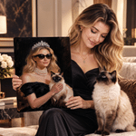 Personalized Court Oil Painting Style Pet Photo Canvas Prints with Name Home Decor Pet Party Birthday Housewarming Gift for Pet Owners