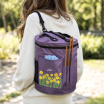 Personalised Birth Flower Oxford Large Cylindrical Yarn Storage Bag with Name Daily Use Birthday Gift for Crochet Lovers Women