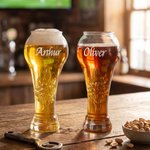 Personalised World Cup Element Large Capacity Embossed Beer Glass Football Club Team Gift for Man Football Lovers 2