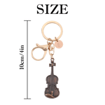 Personalised Vintage Violin Music Theme Keyring with Engraving Initial Daily Use Birthday Christmas Gift for Music Lovers Violin Players 7