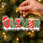 Personalized Christmas Name Design Acrylic Ornament Tree Decor Christmas Gift for Kids Family Friends
