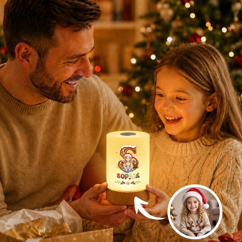 Personalised 3D-Effect Artwork Cartoon Character Dimmable Touch Control LED Night Light with Name Bedroom Decor Christmas Gift for Children 2