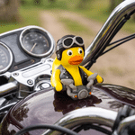 Personalized 3D Printed Cute Motorcycle Duck Figurine with Name Desk Decor Birthday Gift for Biker Rider