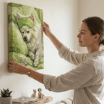 Maschere per dormire personalizzate in stile pittura a olio, stampe su tela con foto di animali domestici che dormono e nome: decorazioni per la casa, regali di Natale e di compleanno per i proprietari di animali domestici