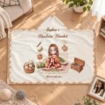 Personalised 3D-Effect Artwork Cartoon Crochet Character Photo Hooded Blanket with Text Birthday Christmas Holiday Gift for Crochet Enthusiast Friend 2