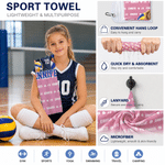 Personalised 3D-Effect Artwork Ball Sports Photo Name Quick Dry Towel with Carabiner Sports Accessory Birthday Gift for Ball Sports Enthusiast 10