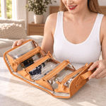 Borsa da trucco personalizzata in pelle PU impermeabile con il fiore del mese di nascita e nome, ideale per i viaggi, regalo di compleanno o di Natale per un'amica, la mamma o la fidanzata