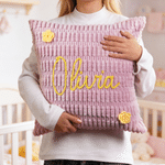 Personalized Flower Accessory Name Soft Corduroy Throw Pillow Home Bedroom Decor Birthday Gift for Women Girls 2