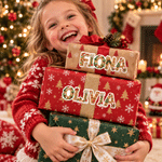 Personalized Christmas Theme Gingerbread Beaded Rhinestone Waterproof Stickers with Name Gift Decor Christmas Gift for Friends Family