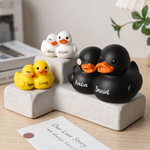 Personalised 3D Printed Couple Cute Yellow Duck Figurine with Name Desk Decor Wedding Anniversary Gift for Couple