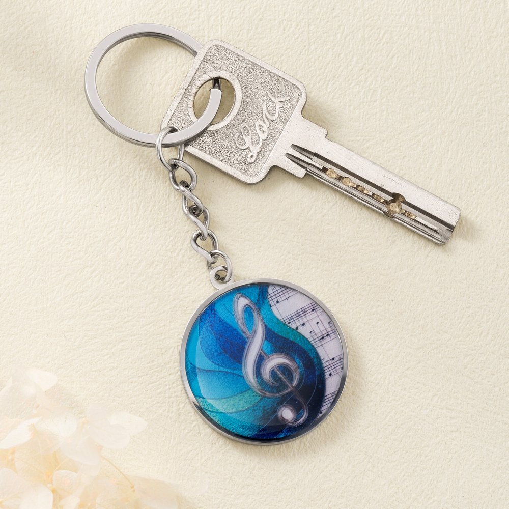 Gepersonaliseerde ketting, sleutelhanger of armband van roestvrij staal met muzieknoot en naam – sierlijke sieraden, verjaardags- of kerstcadeau voor muzikante vrouwen 5