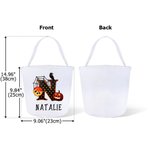 Personifierad återanvändbar pumpa, godis eller snacks namnpåse med handtag godis festtillbehör halloween present till barn