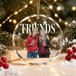 Personalized Comic Style Photo Glass Ornament with Text and Year Home Decor Christmas Gift for Family Besties Friends 4