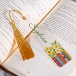 Personalised Birth Flower Book Acrylic Bookmark with Name and Tassel Reading Supplies Book Club Birthday Gift for Reader Book Lover