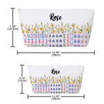 Personalised Birth Flower Chinoiserie Mahjong Tile Bag with Name Daily Use Mahjong Game Night Gift for Mahjong Players