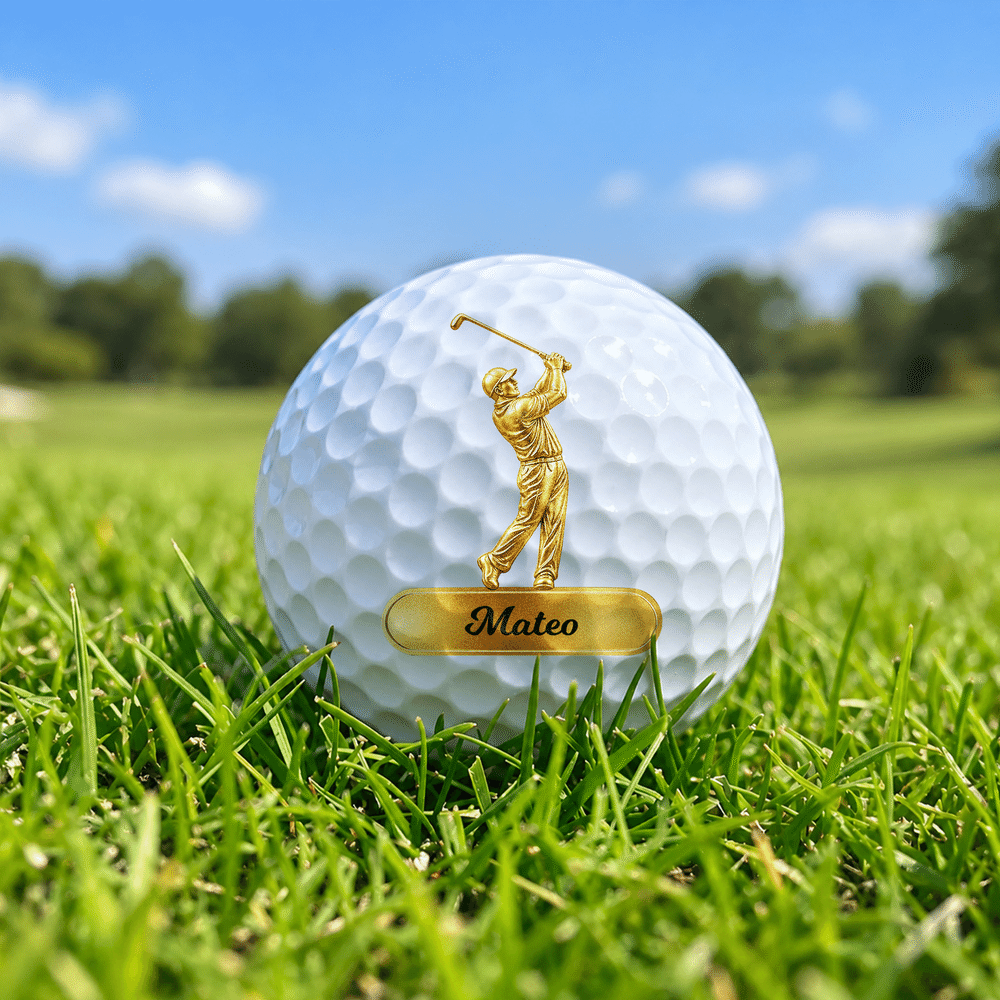 Personalized Golfer Silhouette Golf Ball with Name Training Competition Birthday Gift for Golf Player Lover 2