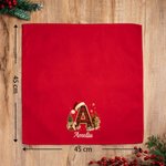 Serviette de table en 100% coton personnalisée avec nom - Décor de table de fête - Cadeau de Noël pour famille et amis