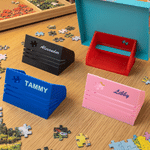Personalized 3 Angles 3D Printing Adjustable Jigsaw Puzzle Box Lid Holder with Text Family Game Night Birthday Christmas Gift for Puzzle Lovers