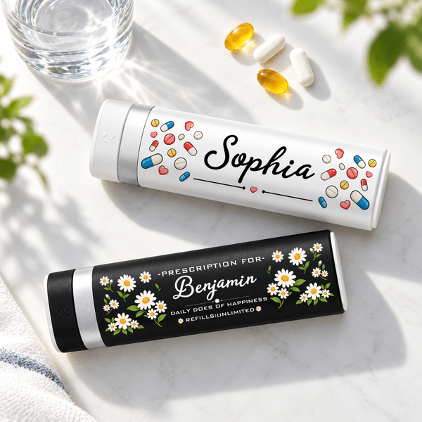 Henkilökohtainen Daisy Pill -kannettava viikkotablettilaatikko, jossa on nimi – terveydenhuollon matka- ja syntymäpäivälahja potilaille ja matkailijoille
