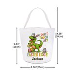 Personalized Don't Touch My Easter Eggs Animal Canvas Bucket Basket with Name Easter Egg Hunting Easter Party Favors Gift for Kids