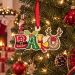 Personalized Santa Claus Reindeer Christmas Theme Name Wooden Acrylic Ornament Home Tree Decor Christmas Gift for Family Kid