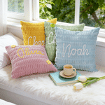 Personalized Flower Accessory Name Soft Corduroy Throw Pillow Home Bedroom Decor Birthday Gift for Women Girls 6