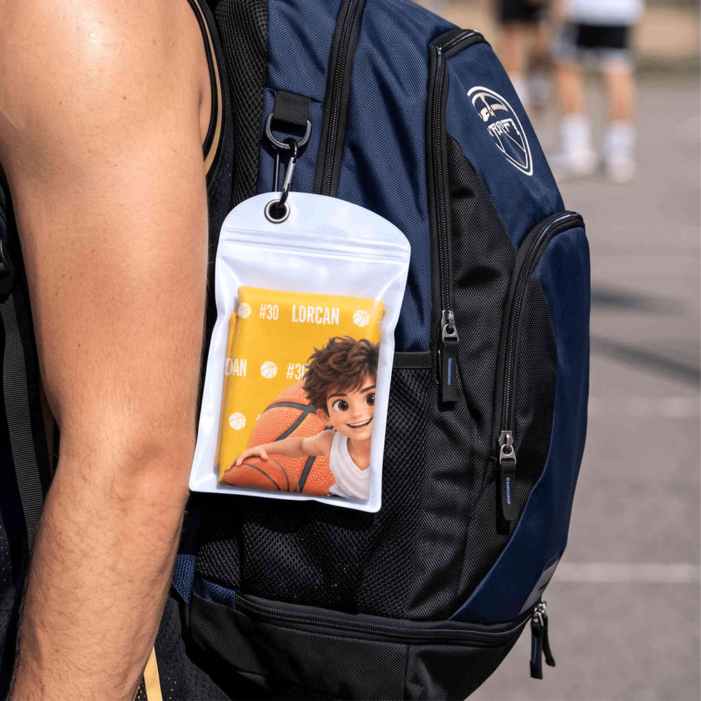 Personalised 3D-Effect Artwork Ball Sports Photo Name Quick Dry Towel with Carabiner Sports Accessory Birthday Gift for Ball Sports Enthusiast 9