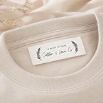 Personalized Botanical Pattern 100% Cotton Sewing Labels Set of 50 with Text Clothing Handmade Item Birthday Gift for Knitting DIY Craft Lovers