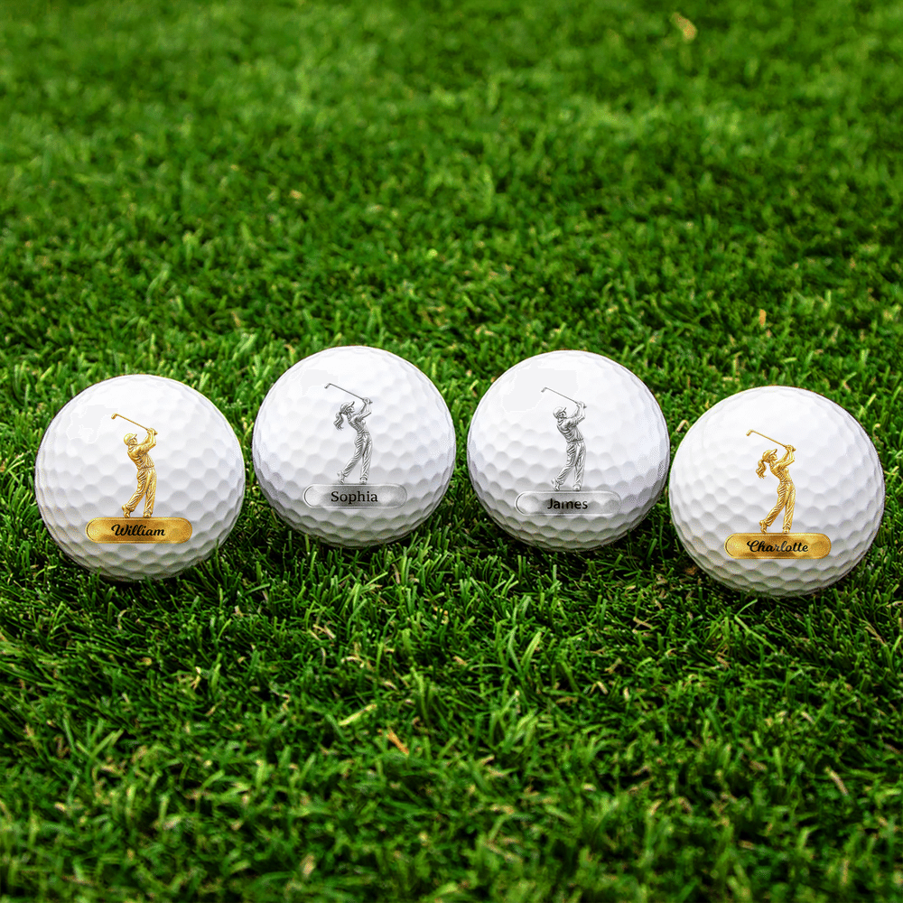 Personalized Golfer Silhouette Golf Ball with Name Training Competition Birthday Gift for Golf Player Lover 7