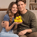 Personalised 3D Printed Couple Cute Yellow Duck Figurine with Name Desk Decor Wedding Anniversary Gift for Couple