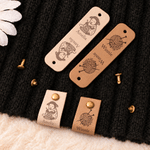 Personalised Retro Icon Handmade PU Leather Tag with Name and Text Handicrafts Shop Sewing Gift for Sewing Lovers 2