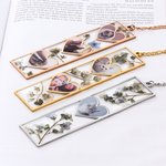 Personalized 1-3 Heart Photos Dried Flower Resin Bookmark with Birthstone Daily Use Birthday Christmas Gift for Pet Owner Bookworm 2