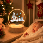 Personalized Classic Winnie the Pooh Acrylic LED Night Light with Name and Wooden Base Home Decor Christmas Gift for Kids Family