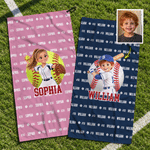 Personalised 3D-Effect Artwork Ball Sports Photo Name Quick Dry Towel with Carabiner Sports Accessory Birthday Gift for Ball Sports Enthusiast 1