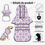 Imperméable de chien personnalisé avec motif de carreaux et nom - Cadeau pour les propriétaires de chiens 8
