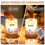 Veilleuse LED tactile personnalisée avec fleur de naissance et nom - Lumière changeable - Cadeau d'anniversaire pour les femmes la famille 4