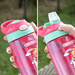 Personalised Pixel Art Style Kid Photo Name 16 oz Kid's Water Bottle with Silicone Straw and Handle Back to School Christmas Gift for Students