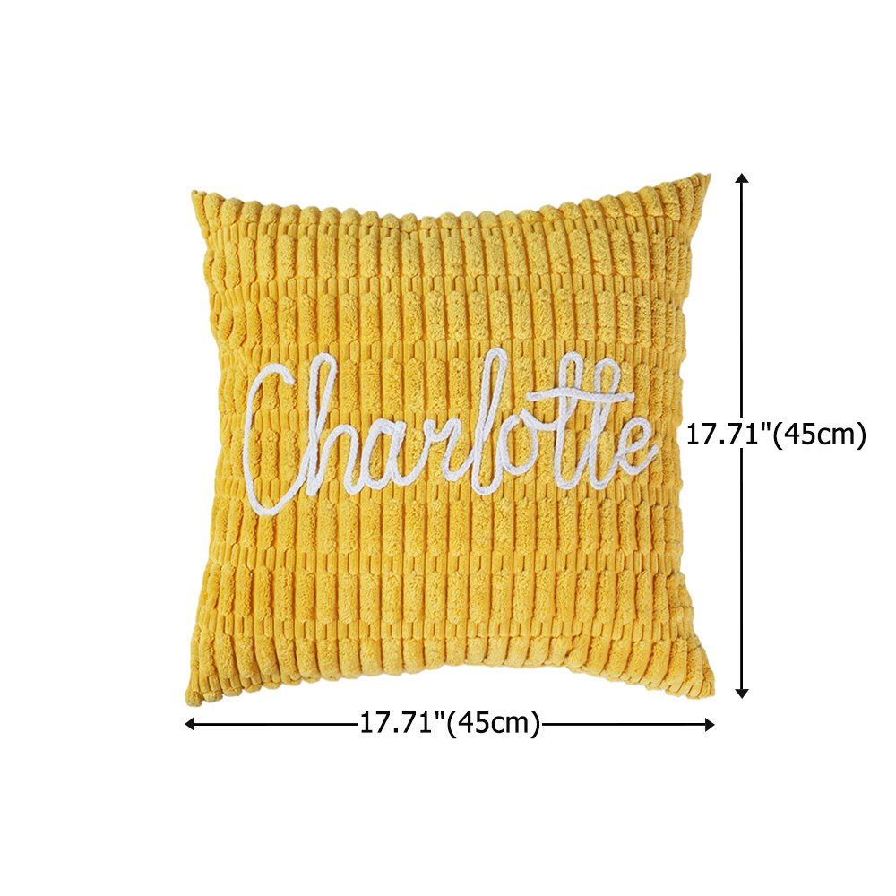 Personalized Flower Accessory Name Soft Corduroy Throw Pillow Home Bedroom Decor Birthday Gift for Women Girls 7