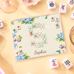 Personalised Mahjong Tiles Design Initial Tri-Folded Card Cover Sticker Set with Name Birthday Mahjong Night Gift for Mahjong Lovers