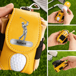 Personalized Golfer Silhouette PU Leather Golf Ball Bag with Name Golf Club Birthday Gift for Golf Enthusiast 5