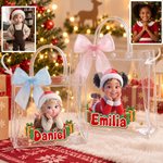Bolsa transparente con motivos navideños personalizados: de foto a personaje de dibujos animados, con nombre. Regalo de Navidad para niños y niñas
