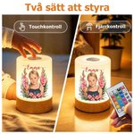 Personlig nattlampa med porträtt och månadsblomma mysig belysning till sovrummet perfekt födelsedagspresent och julklapp 8
